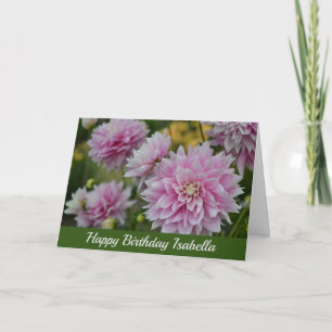 Pink Dahlia Flowers at RHS Garden Get Well Soon Card