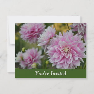 Pink Dahlia Flowers atRHS Garden Surprise Birthday Invitation