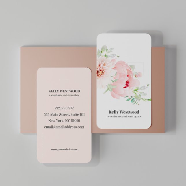 Pink Dahlia Flowers Beauty consultant Strategist Business Card (Creator Uploaded)