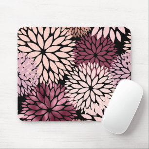 Pink Dahlia Flowers Floral Gardening Romantic Mouse Pad