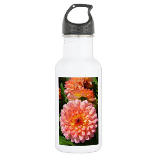Pink dahlia flowers in bloom 532 ml water bottle