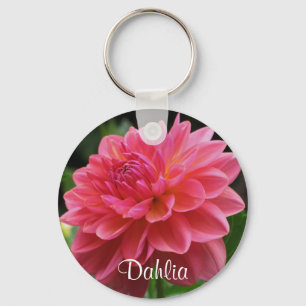 Pink Dahlia Key Ring