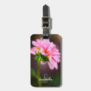 Pink Dahlia Luggage tag