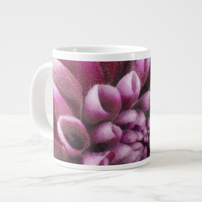 Pink Dahlia mug (Front Left)