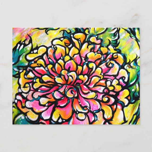 Pink Dahlia Postcard (Front)