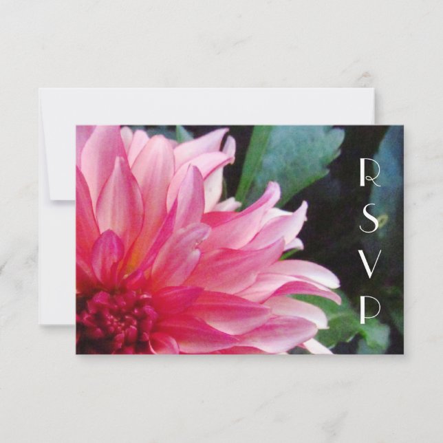 Pink Dahlia RSVP Card (Front)