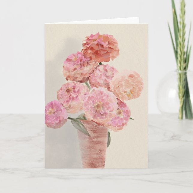 Pink Dahlias Card (Front)