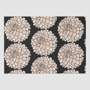 Pink Dahlias on black background tissue paper