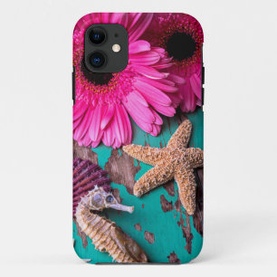 Pink Daises And Seahorse With Starfish Case-Mate iPhone Case