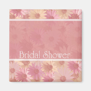 pink daises bridal shower magnet