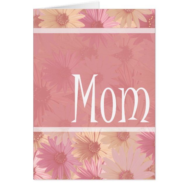pink daises mum card (Front)