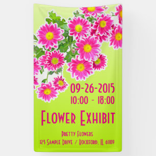 Pink Daisies / Asters Bouquet + your ideas Banner