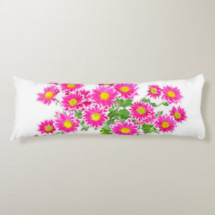 Pink Daisies / Asters Bouquet + your ideas Body Cushion
