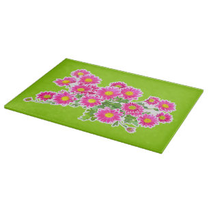 Pink Daisies / Asters Bouquet + your ideas Cutting Board