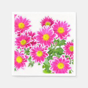 Pink Daisies / Asters Bouquet + your ideas Napkin