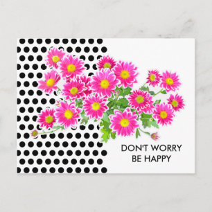 Pink Daisies / Asters Bouquet + your ideas Postcard