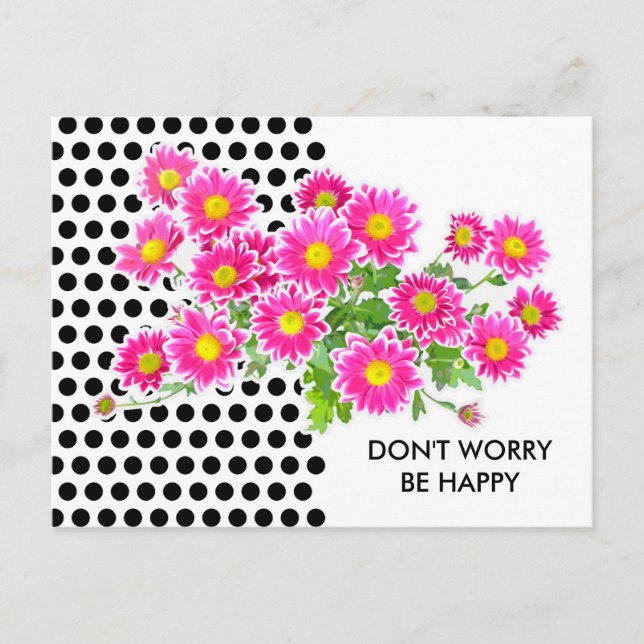 Pink Daisies / Asters Bouquet + your ideas Postcard (Front)
