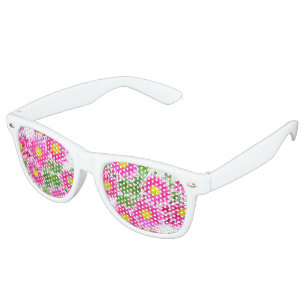 Pink Daisies / Asters Bouquet + your ideas Retro Sunglasses