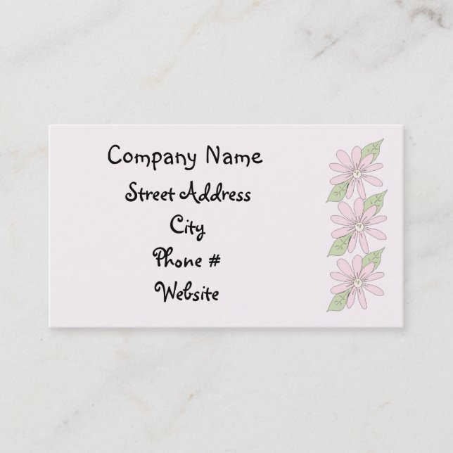 Pink Daisies Business Card (Front)