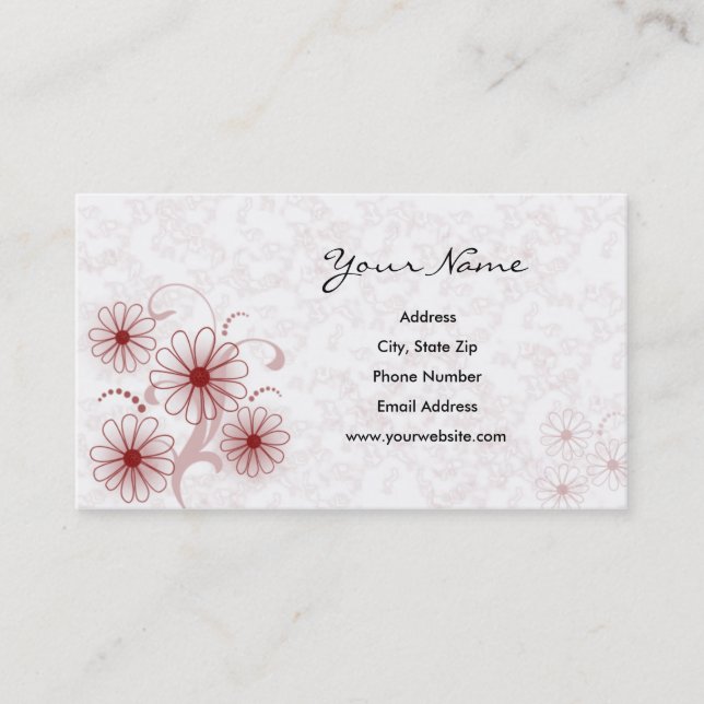 Pink Daisies Business Card (Front)