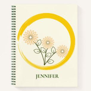 Pink Daisies Custom Minimalistic Spiral Notebook