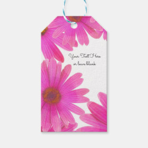 Pink Daisies Floral Daisy Elegant Custom Favour Gift Tags