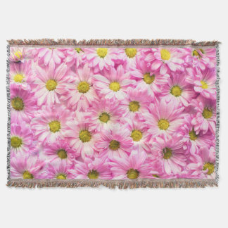 Pink Daisies Throw Blanket