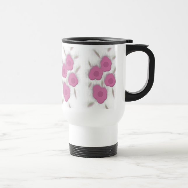 Pink Daisies Travel Mug (Right)