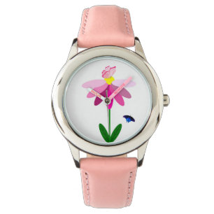 Pink Daisy and Butterflies eWatch Watch
