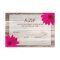 Pink Daisy Barn Wood Wedding RSVP Response Card