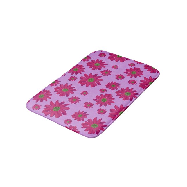 Pink Daisy bath mat (Angled)