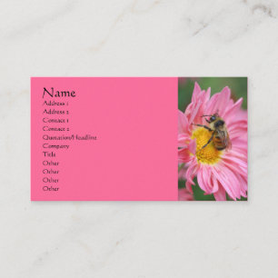 Pink Daisy Bee Flower Photography Business Card