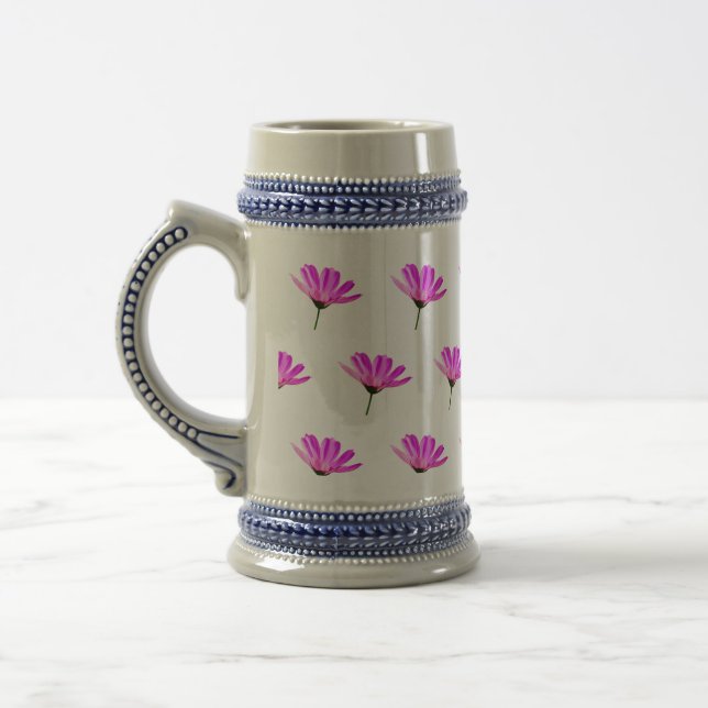 Pink Daisy  Beer Stein (Left)