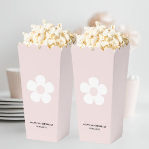 Pink Daisy Birthday Popcorn  Favour Box