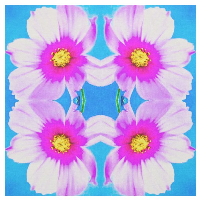 Pink Daisy Blues Fabric (Swatch)