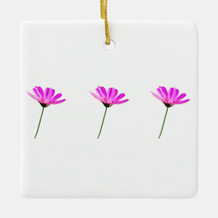 Pink Daisy Ceramic Ornament