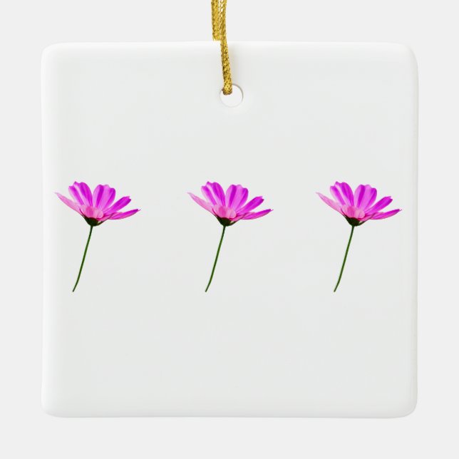 Pink Daisy  Ceramic Ornament (Front)
