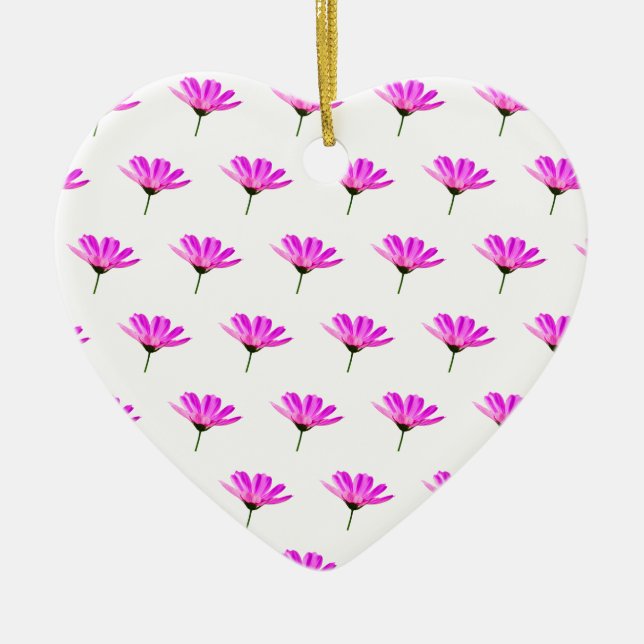 Pink Daisy   Ceramic Tree Decoration (Front)