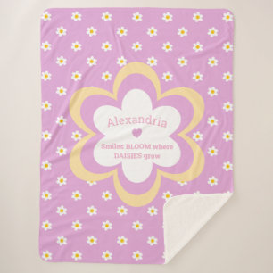 Pink Daisy-Chain 60 x 80 Sherpa Blanket