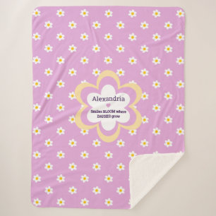 Pink Daisy-Chain 60 x 80 Sherpa Blanket