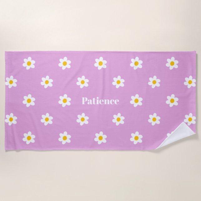 Pink Daisy-Chain  Beach Towel (Front)