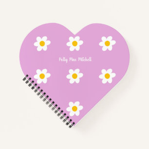 Pink Daisy-Chain Heart-Shaped Notebook