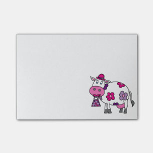 Pink Daisy Cow Post-it Notes