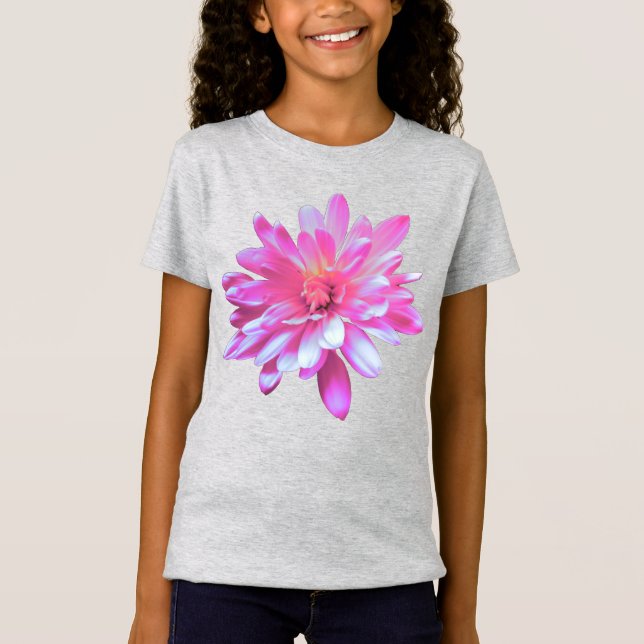 Pink daisy cute retro pink floral photo T-Shirt (Front)