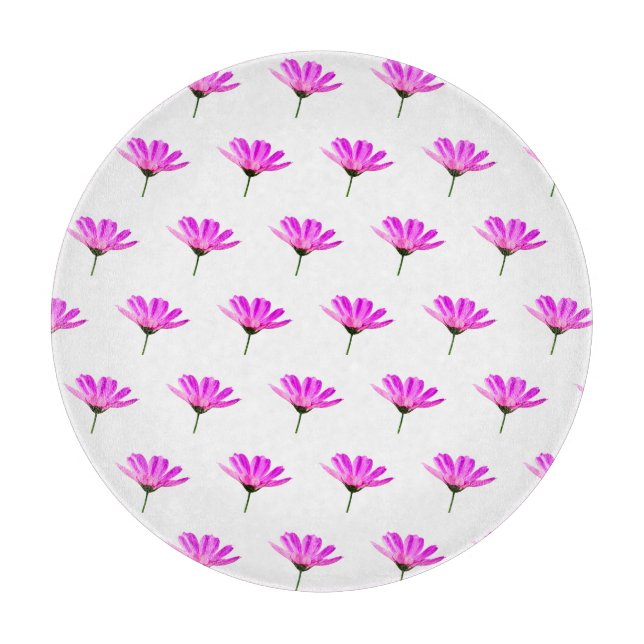 Pink Daisy Cutting Board (Front)