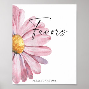 Pink daisy Favours Poster
