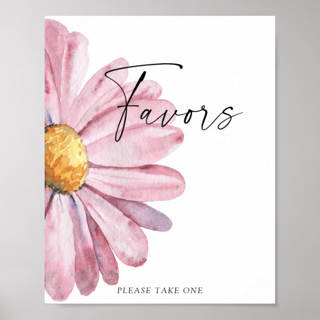 Pink daisy Favours Poster (Front)