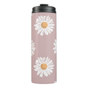 Pink Daisy: Floral Repeat Pattern. Thermal Tumbler