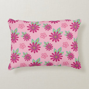 Pink daisy floral seamless patternart, beauty, blo decorative cushion