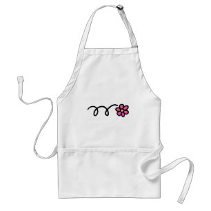 Pink daisy flower adult apron in long and short